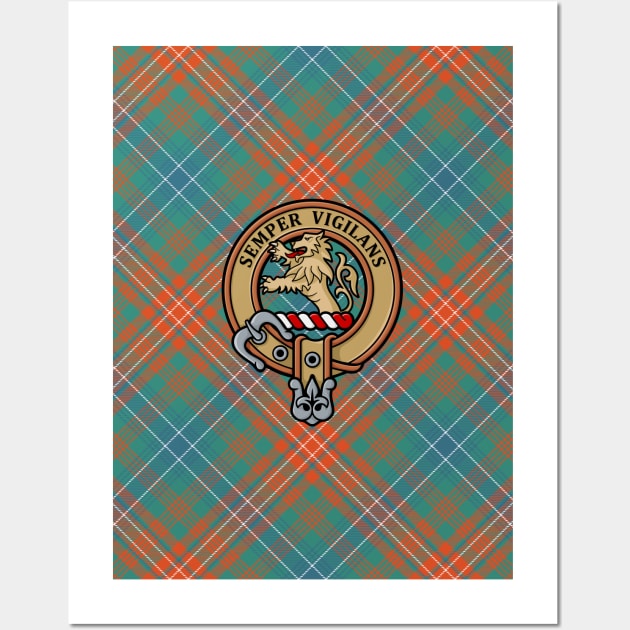 Clan Wilson Crest over Ancient Tartan Wall Art by sifis